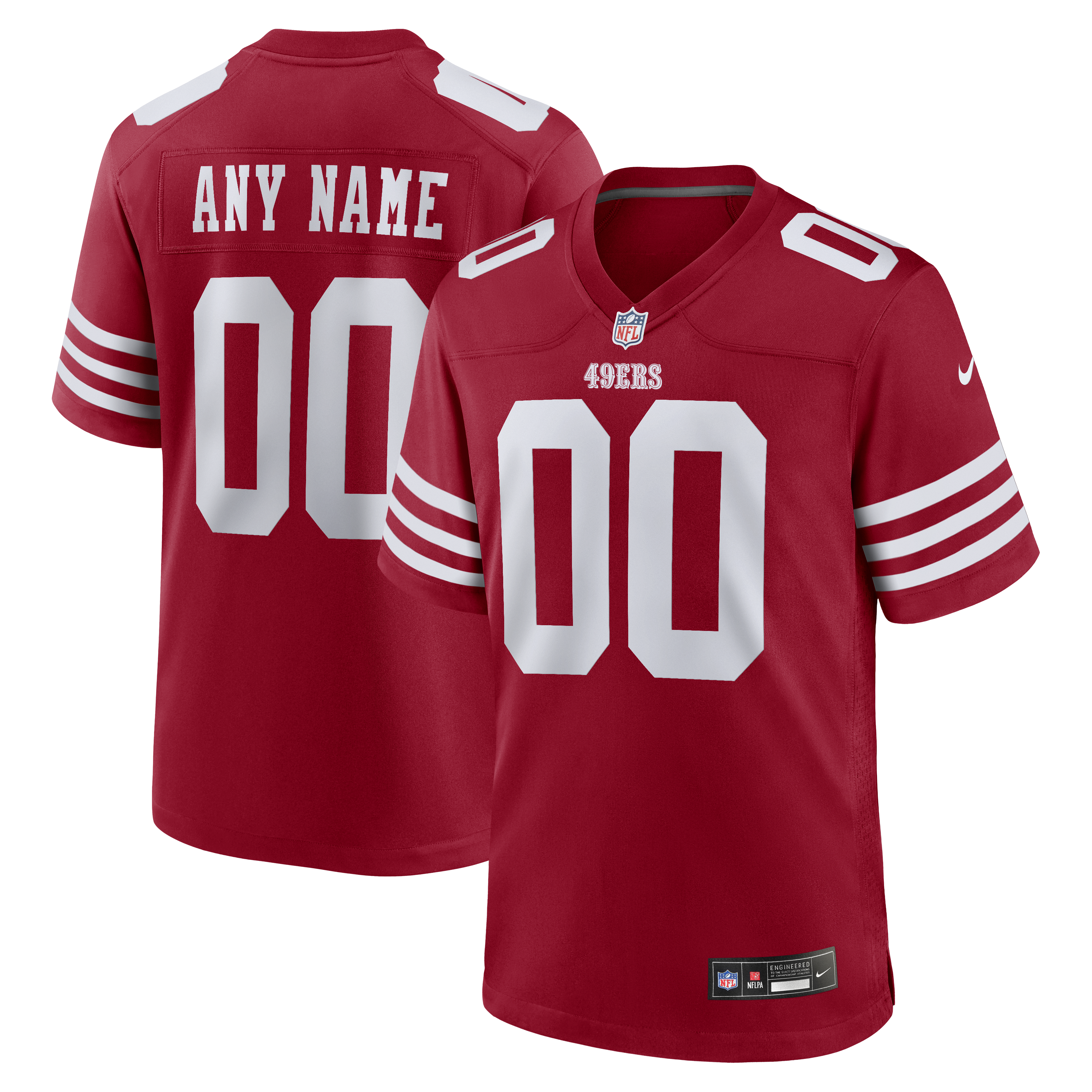 Official-nike San Francisco 49ers Custom Game Jersey Scarlet