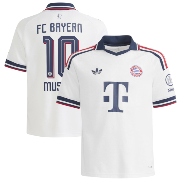 Jamal Musiala Bayern Munich Official-Adidas Youth 2026/27 Away Replica Jersey - White