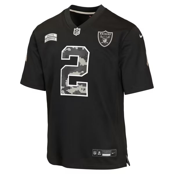 Ashton Jeanty Las Vegas Raiders Official-Nike Youth 2026 Salute to Service Game Jersey - Black