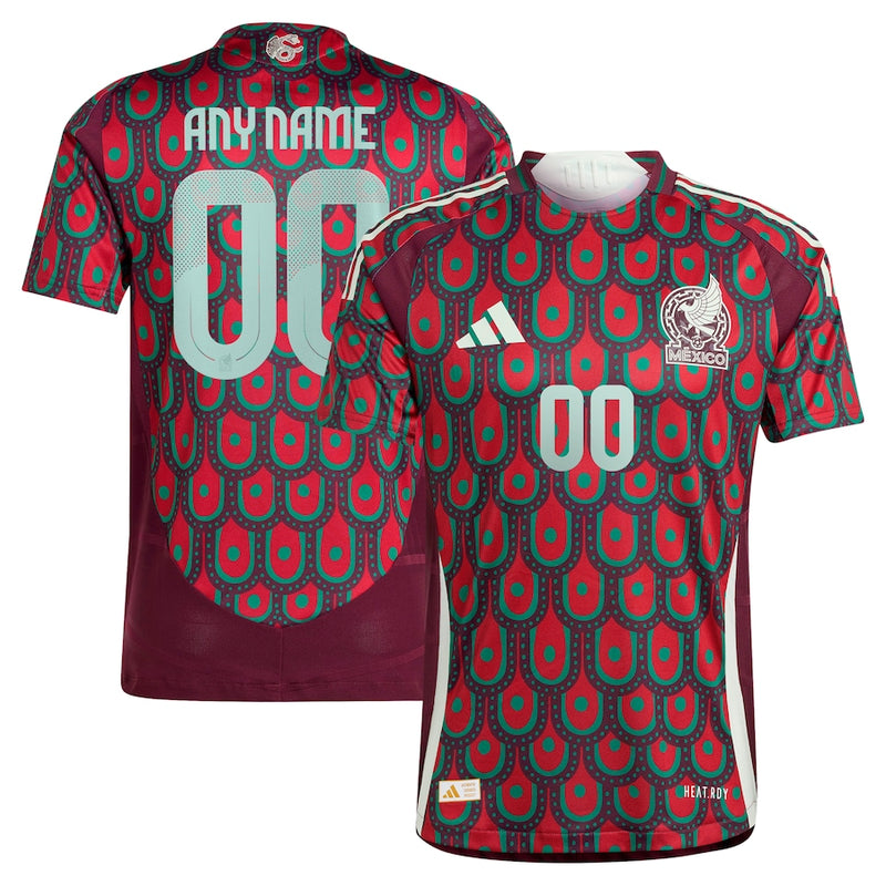 Mexico National Team adidas 2024 Home Authentic Custom Jersey - Burgundy