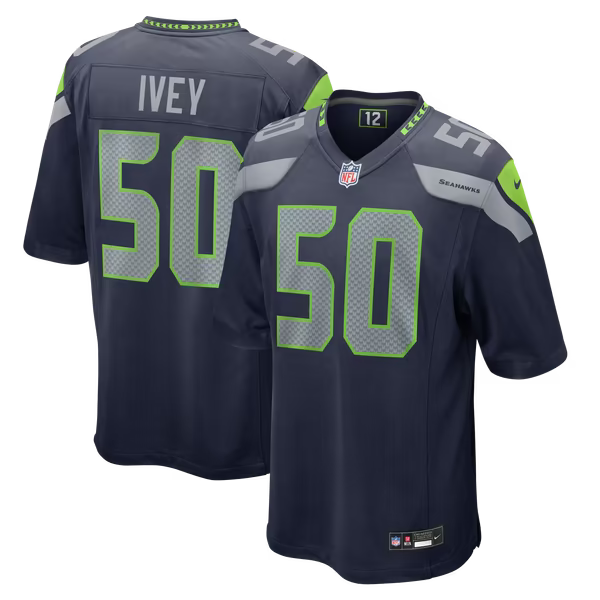 Jared Ivey Seattle Seahawks Official-Nike Team Game Jersey - College Navy