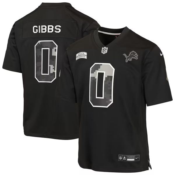 Jahmyr Gibbs Detroit Lions Official-Nike Youth 2026 Salute to Service Game Jersey - Black