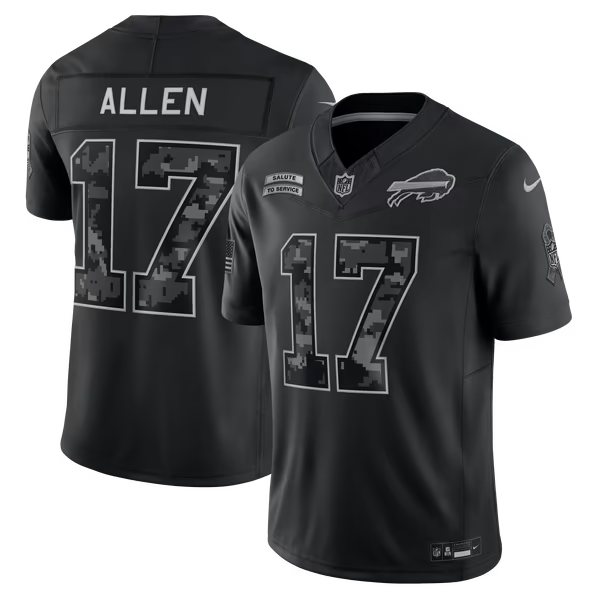 Josh Allen Buffalo Bills Official-Nike 2026 Salute to Service Stitched Limited Jersey - Black