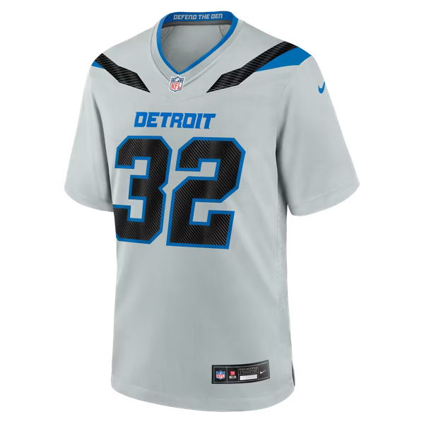 Brian Branch Detroit Lions Official-Nike 2026 Rivalries Collection Game Jersey - Silver