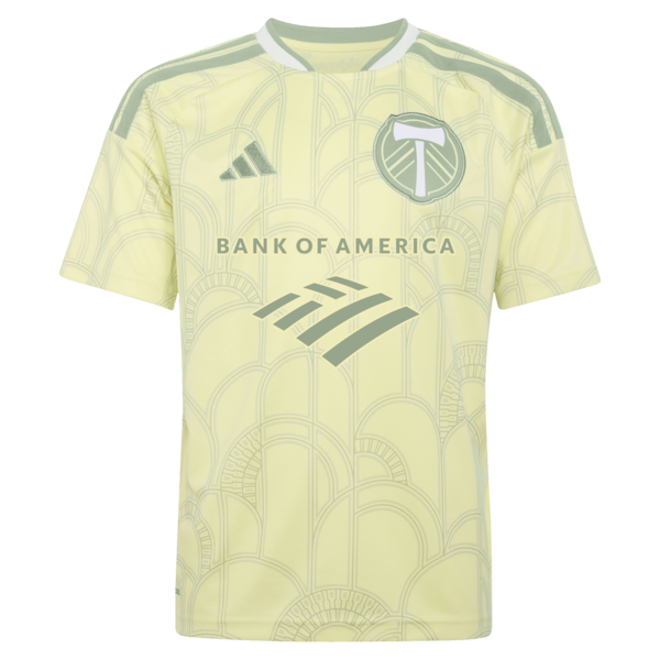 Official-Adidas Portland Timbers Youth 2026 Civic Stadium Kit Replica Custom Jersey Yellow