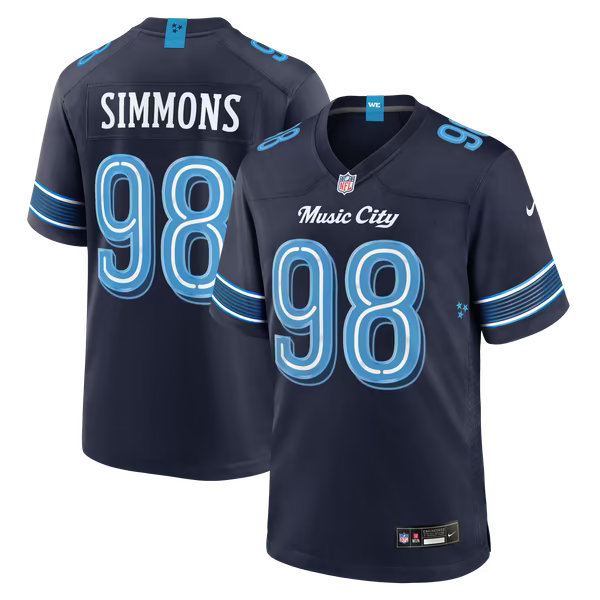 Jeffery Simmons Tennessee Titans Official-Nike 2026 Rivalries Collection Game Jersey - Navy