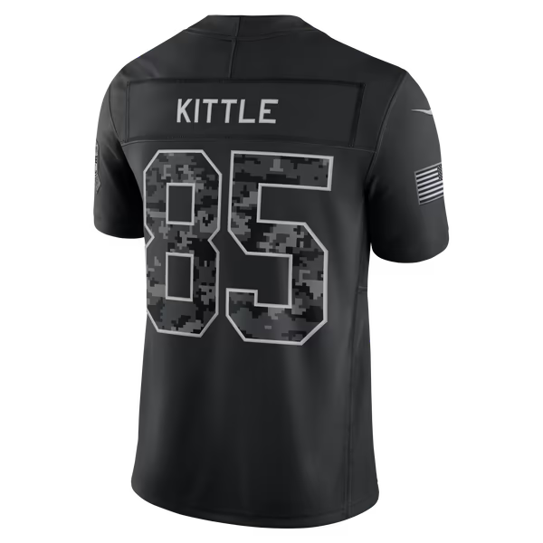 George Kittle San Francisco 49ers Official-Nike 2026 Salute to Service Stitched Limited Jersey - Black