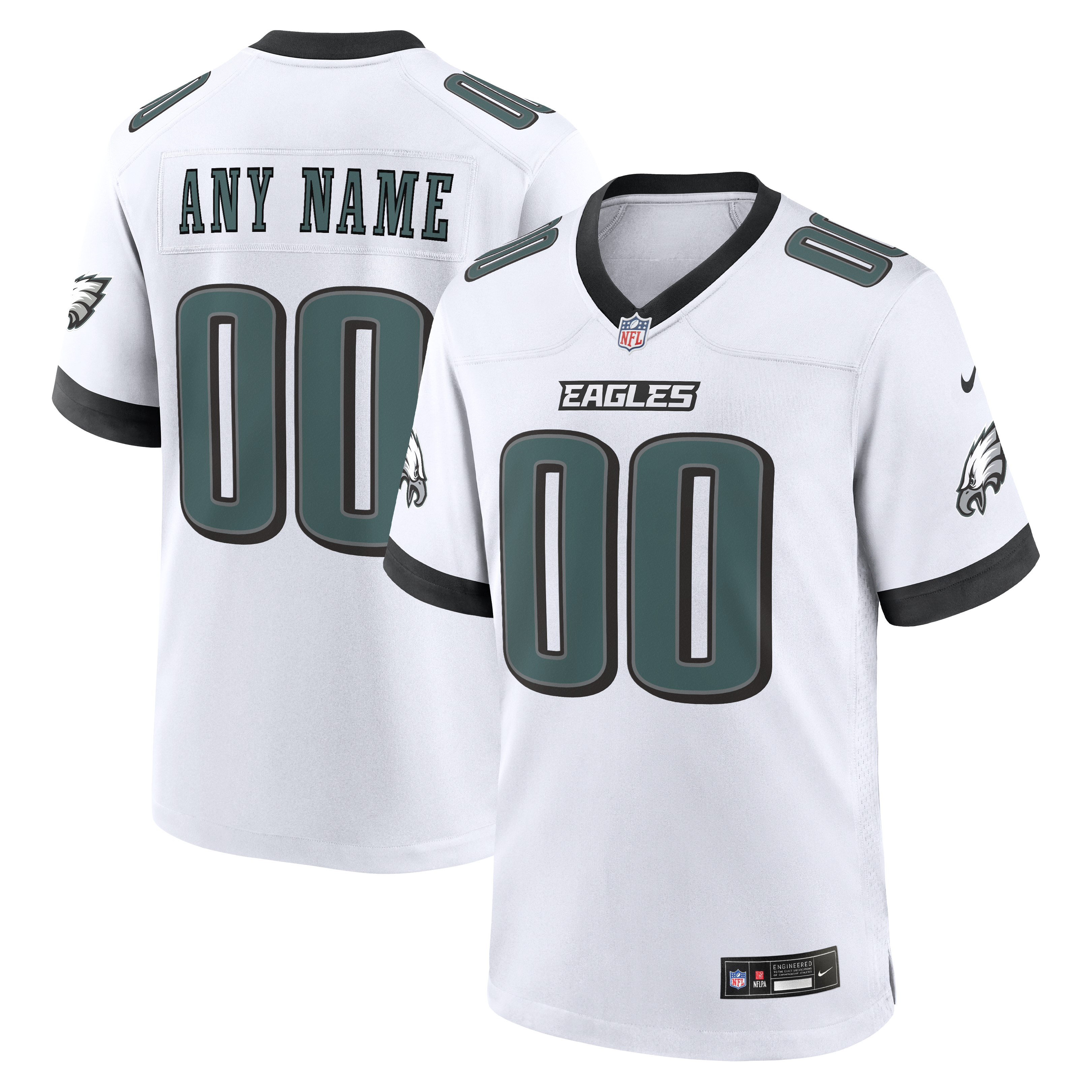 Official-nike Philadelphia Eagles Custom Game Jersey White