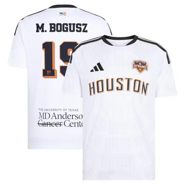Mateusz Bogusz Houston Dynamo FC Official-Adidas 2026 Archive Replica Jersey - White