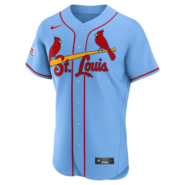 St. Louis Cardinals Official-Nike Alternate Sponsor Patch Authentic Jersey - Light Blue