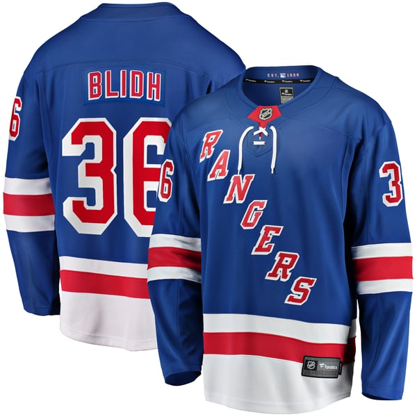 Teams Fans Shop Anton Blidh New York Rangers Fanatics Breakaway Jersey
