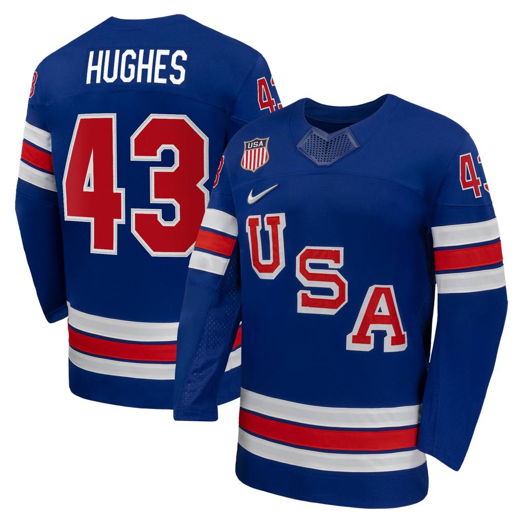 Teams Fans Shop Nike Quinn Hughes US Hockey 2026 Home Jersey