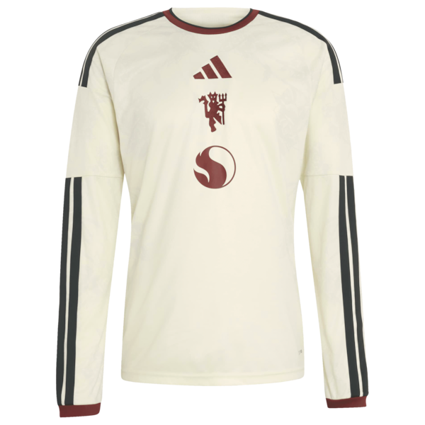 Kobbie Mainoo Manchester United Official-Adidas 2026/27 Third Replica Long Sleeve Jersey - Cream