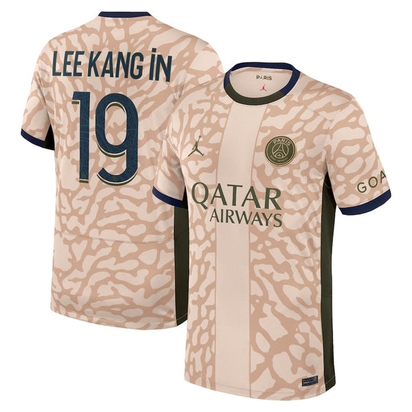 Lee Kang In Paris Saint-Germain Jordan Brand 2023/24 Fourth Stadium Player Jersey – Tan