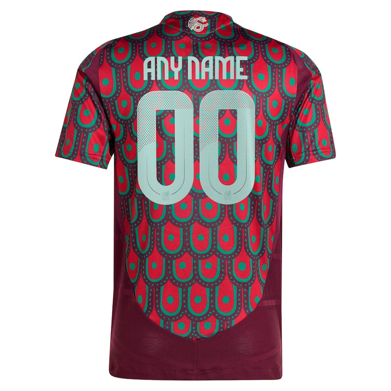 Mexico National Team adidas 2024 Home Authentic Custom Jersey - Burgundy