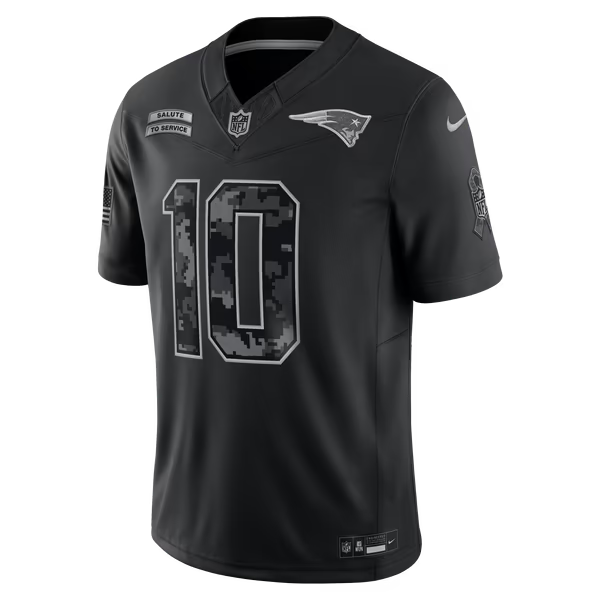 Drake Maye New England Patriots Official-Nike 2026 Salute to Service Stitched Limited Jersey - Black