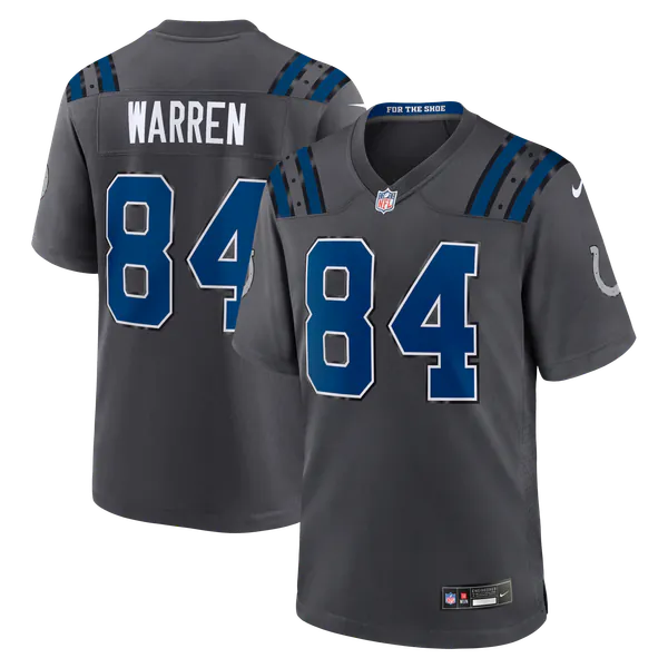 Tyler Warren Indianapolis Colts Official-Nike 2026 Rivalries Collection Game Jersey - Anthracite
