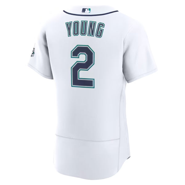Cole Young Seattle Mariners Official-Nike Home 50th Season Authentic Jersey - White
