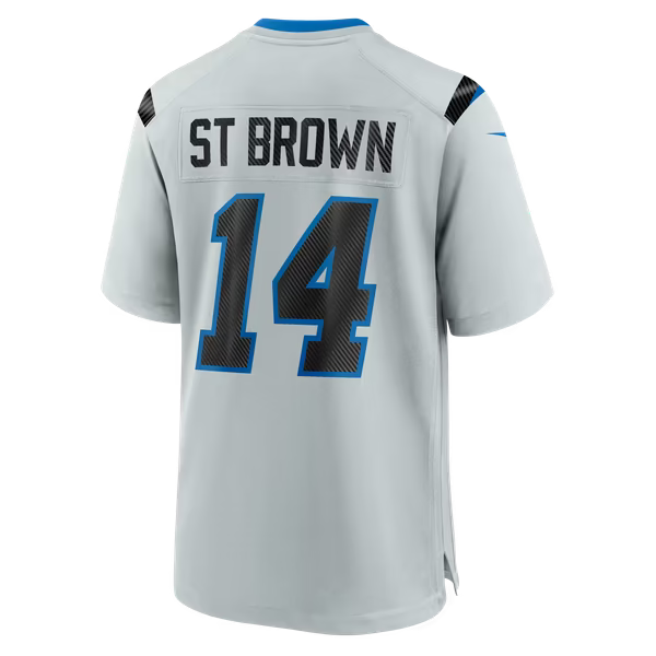Amon-Ra St. Brown Detroit Lions Official-Nike 2026 Rivalries Collection Game Jersey - Silver