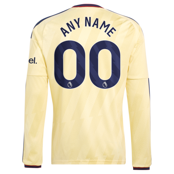 Arsenal Official-Adidas 2026/27 Third Replica Custom Long Sleeve Jersey - Yellow
