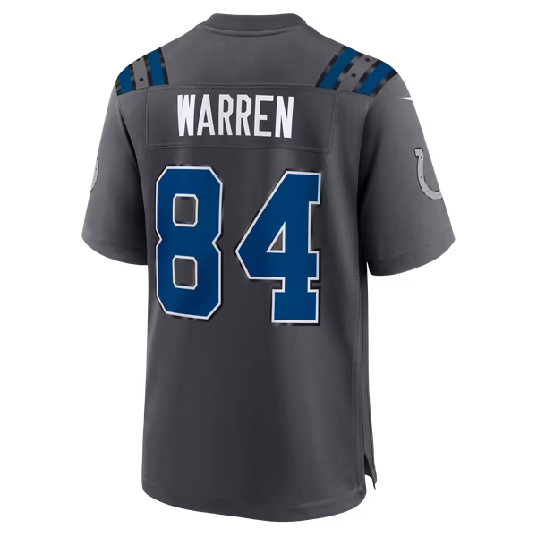 Tyler Warren Indianapolis Colts Official-Nike 2026 Rivalries Collection Game Jersey - Anthracite