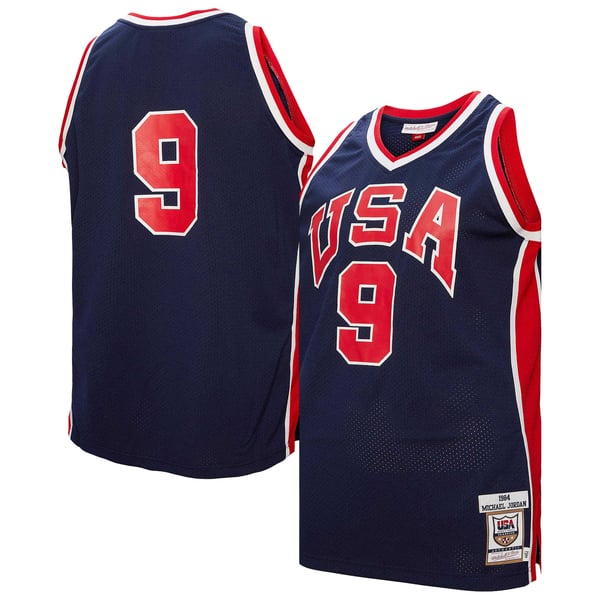 Teams Fans Shop Michael Jordan USA Basketball Mitchell & Ness 1984 Jersey Navy
