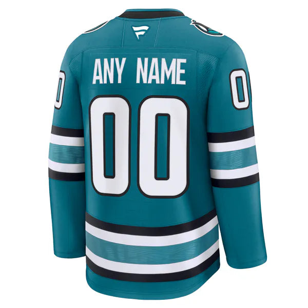 Teams Fans Shop Fanatics San Jose Sharks Home Custom Jersey - Teal