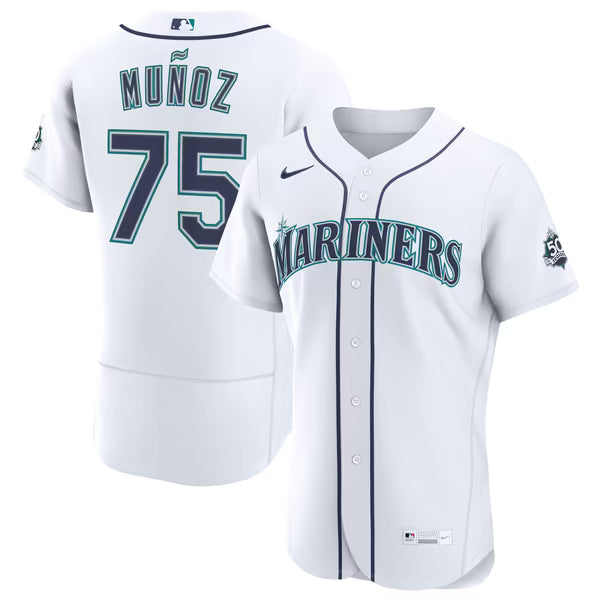 Andres Munoz Seattle Mariners Official-Nike Home 50th Season Authentic Jersey - White