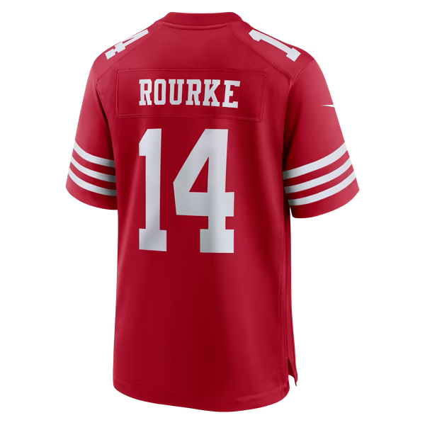 Kurtis Rourke San Francisco 49ers Official-Nike Team Game Jersey - Scarlet