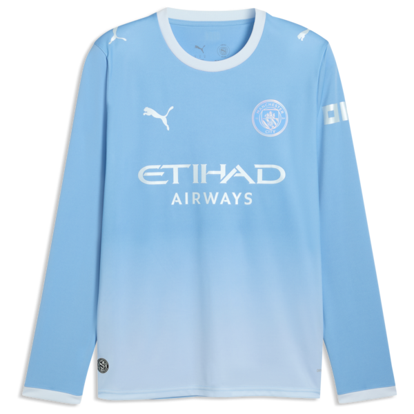 Official-Puma Manchester City 2026/27 Home Replica Long Sleeve Custom Jersey Light Blue