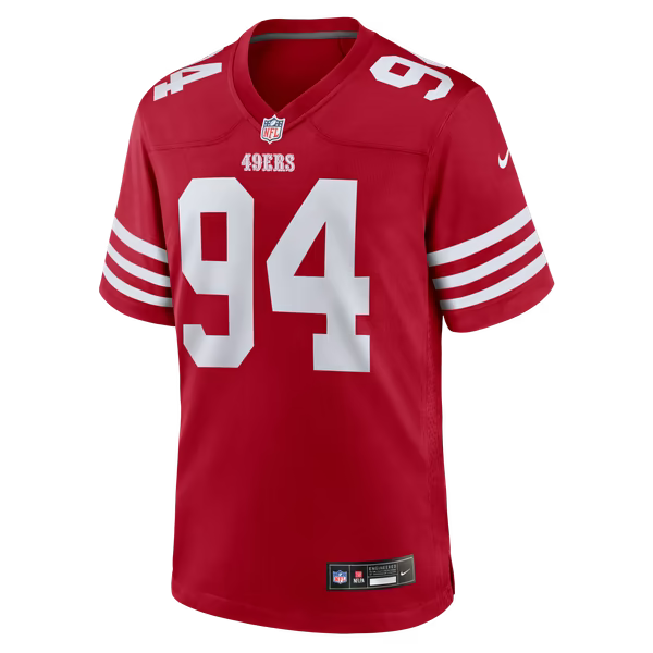 Romello Height San Francisco 49ers Official-Nike Team Game Jersey - Scarlet