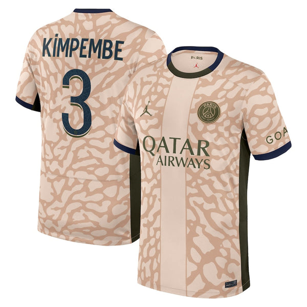 Presnel Kimpembe Paris Saint-Germain Jordan Brand 2023/24 Fourth Stadium Player Jersey – Tan