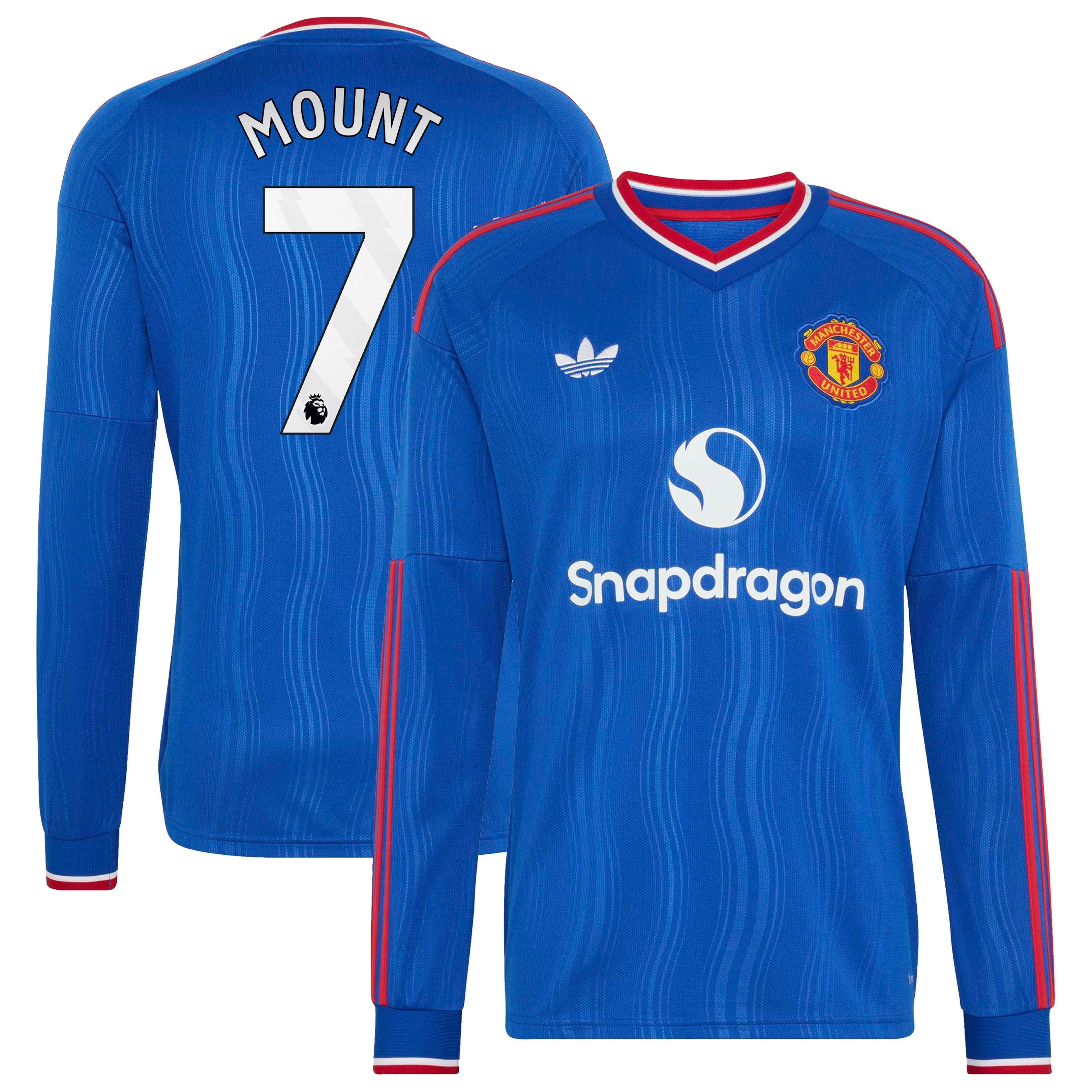 Mason Mount Manchester United Official-Adidas 2026/27 Away Replica Long Sleeve Jersey - Royal