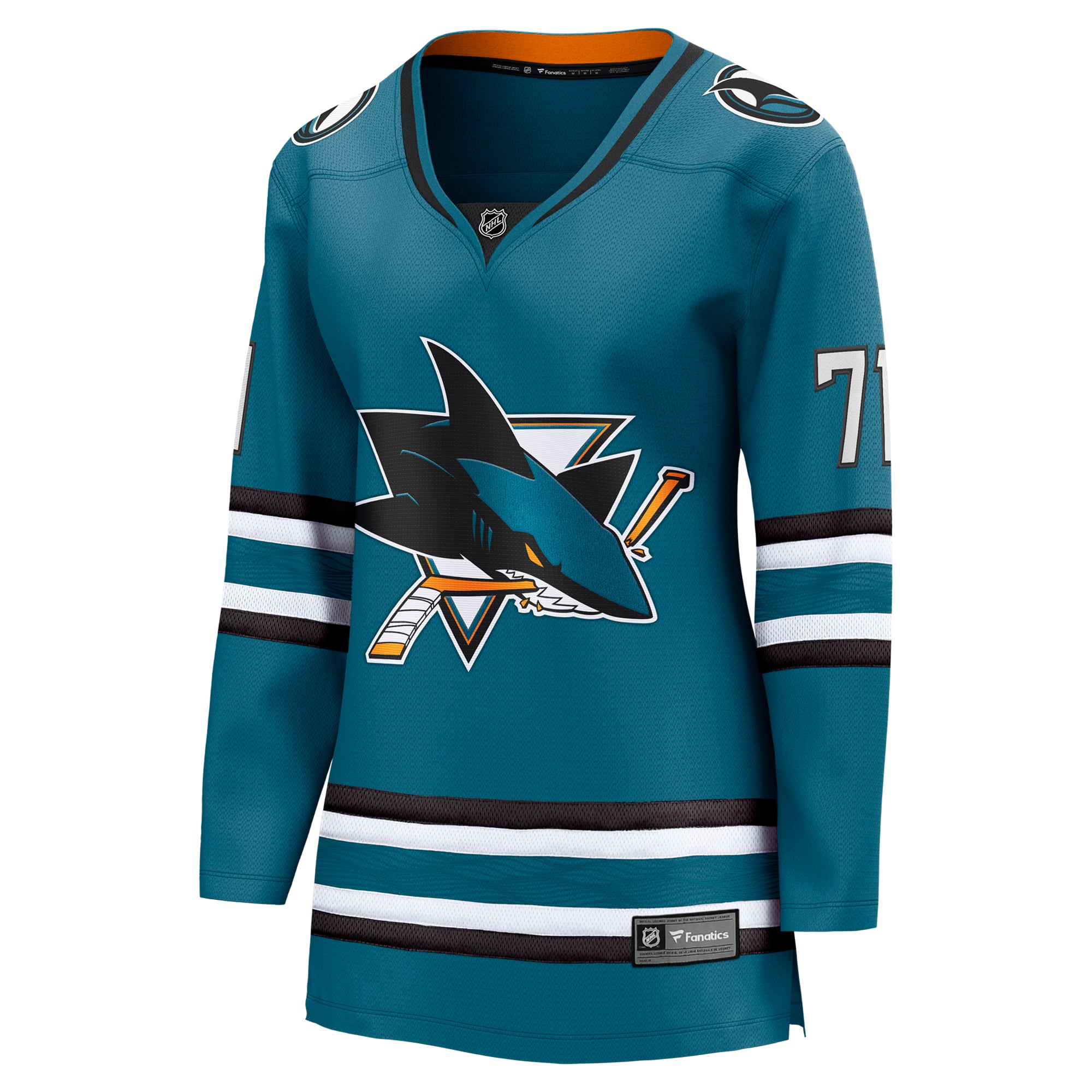 Teams Fans Shop Women's Fanatics Macklin Celebrini Teal Sharks Jersey
