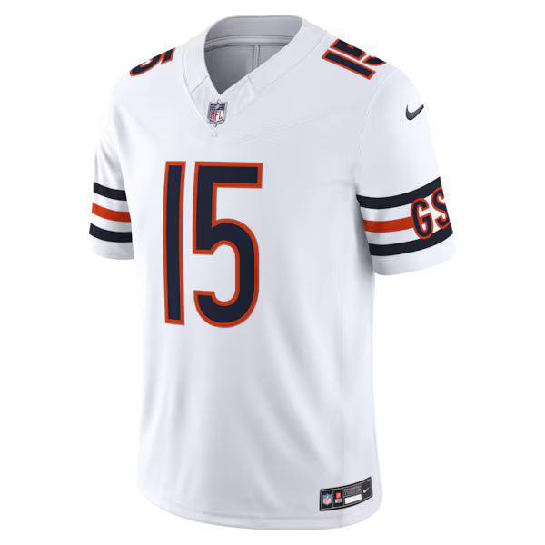 Rome Odunze Chicago Bears Official-Nike Vapor F.U.S.E. Stitched Limited Jersey - White