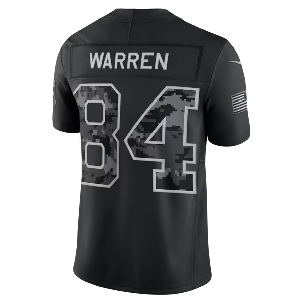Tyler Warren Indianapolis Colts Official-Nike 2026 Salute to Service Stitched Limited Jersey - Black