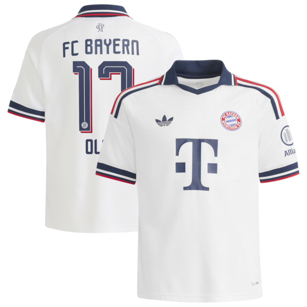 Michael Olise Bayern Munich Official-Adidas Youth 2026/27 Away Replica Jersey - White