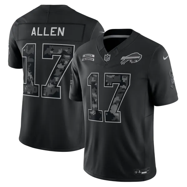 Josh Allen Buffalo Bills Official-Nike 2026 Salute to Service Stitched Limited Jersey - Black