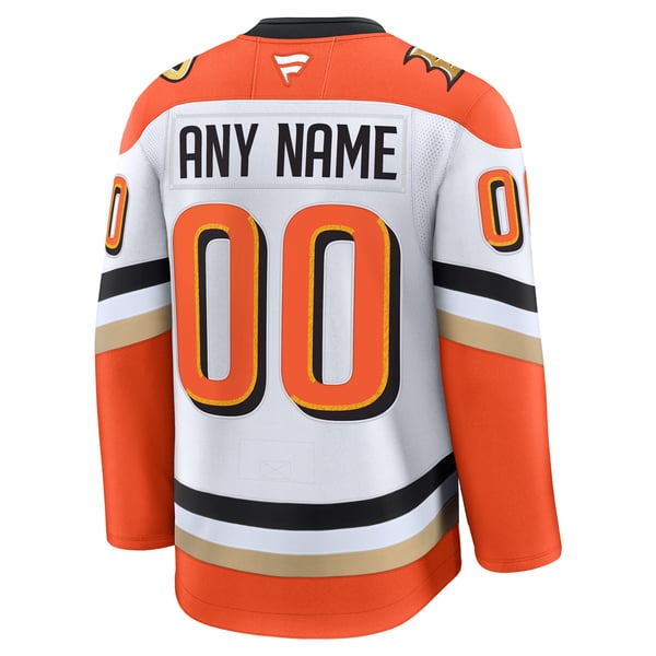 Teams Fans Shop Anaheim Ducks Fanatics Away Premium Custom Jersey - White