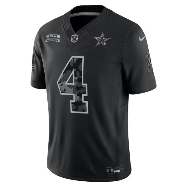 Dak Prescott Dallas Cowboys Official-Nike 2026 Salute to Service Stitched Limited Jersey - Black