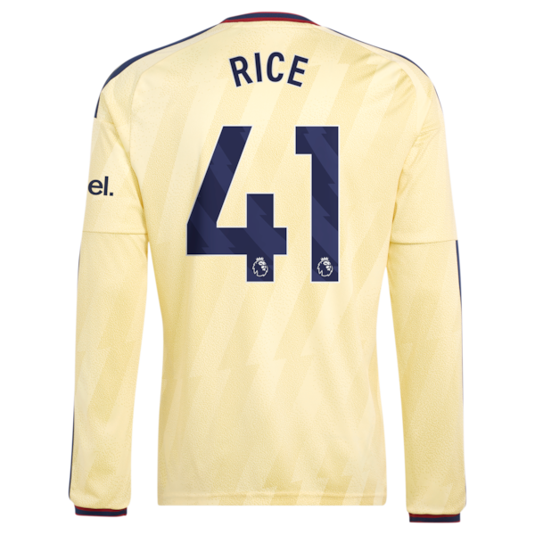 Declan Rice Arsenal Official-Adidas 2026/27 Third Replica Long Sleeve Jersey - Yellow