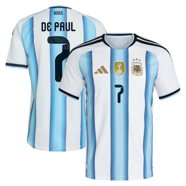 Official-Adidas Rodrigo De Paul Argentina National Team 2026 Home Authentic Jersey White