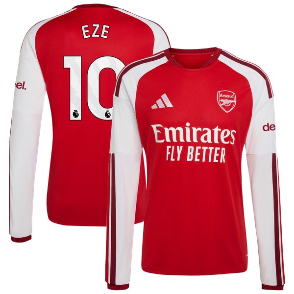 Eberechi Eze Arsenal Official-Adidas 2026/27 Home Replica Long Sleeve Jersey - Red