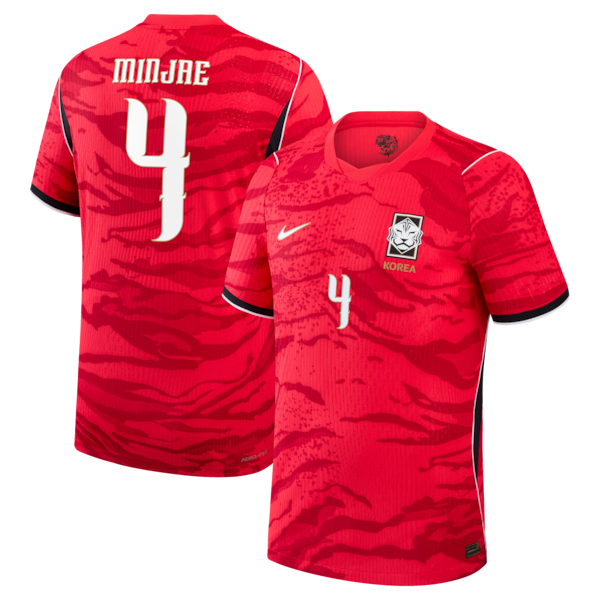 Official-nike Kim Min-Jae South Korea National Team 2026 Home Match Authentic Jersey Red