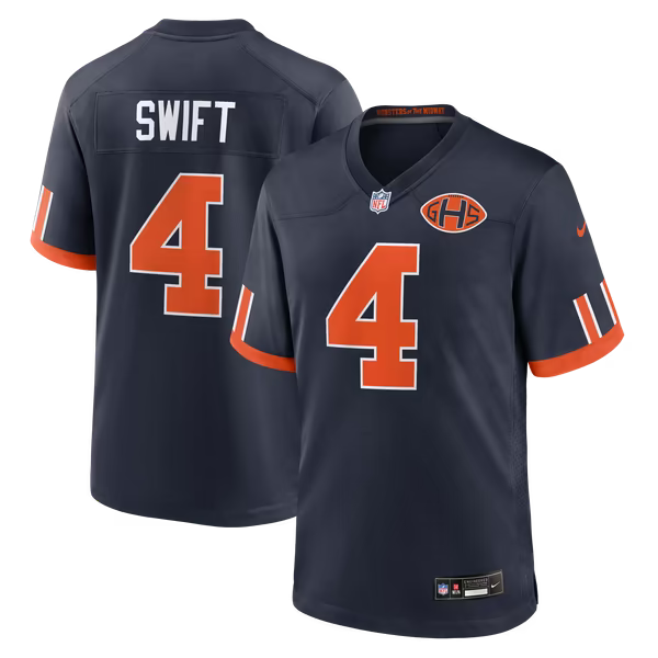 D'Andre Swift Chicago Bears Official-Nike 2026 Rivalries Collection Game Jersey - Navy