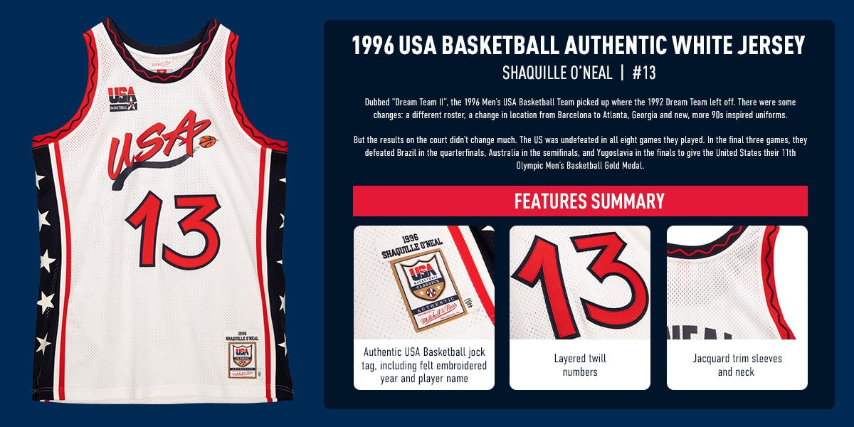 Teams Fans Shop Shaquille O'Neal USA Basketball Mitchell & Ness Jersey