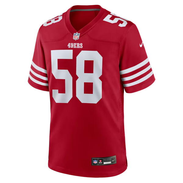 Jarrett Patterson San Francisco 49ers Official-Nike Team Game Jersey - Scarlet