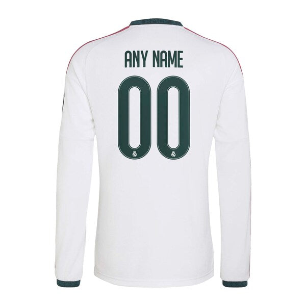 Real Madrid Official-Adidas 2026/27 Home Replica Custom Long Sleeve Jersey - White