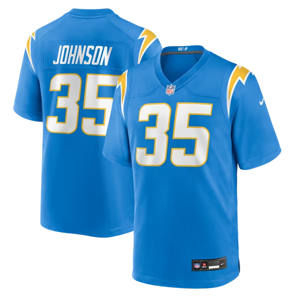 Amar Johnson Los Angeles Chargers Official-Nike Team Game Jersey - Powder Blue