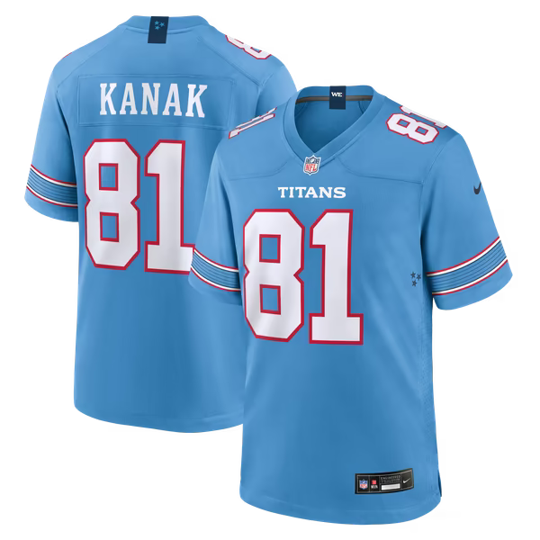Jaren Kanak Tennessee Titans Official-Nike Team Game Jersey - Light Blue